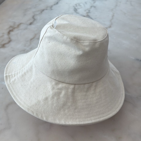 WYETH Sun Resort Hat Canvas Natural Ecru Cream Wide-Brim Hat Packable - Picture 11 of 16